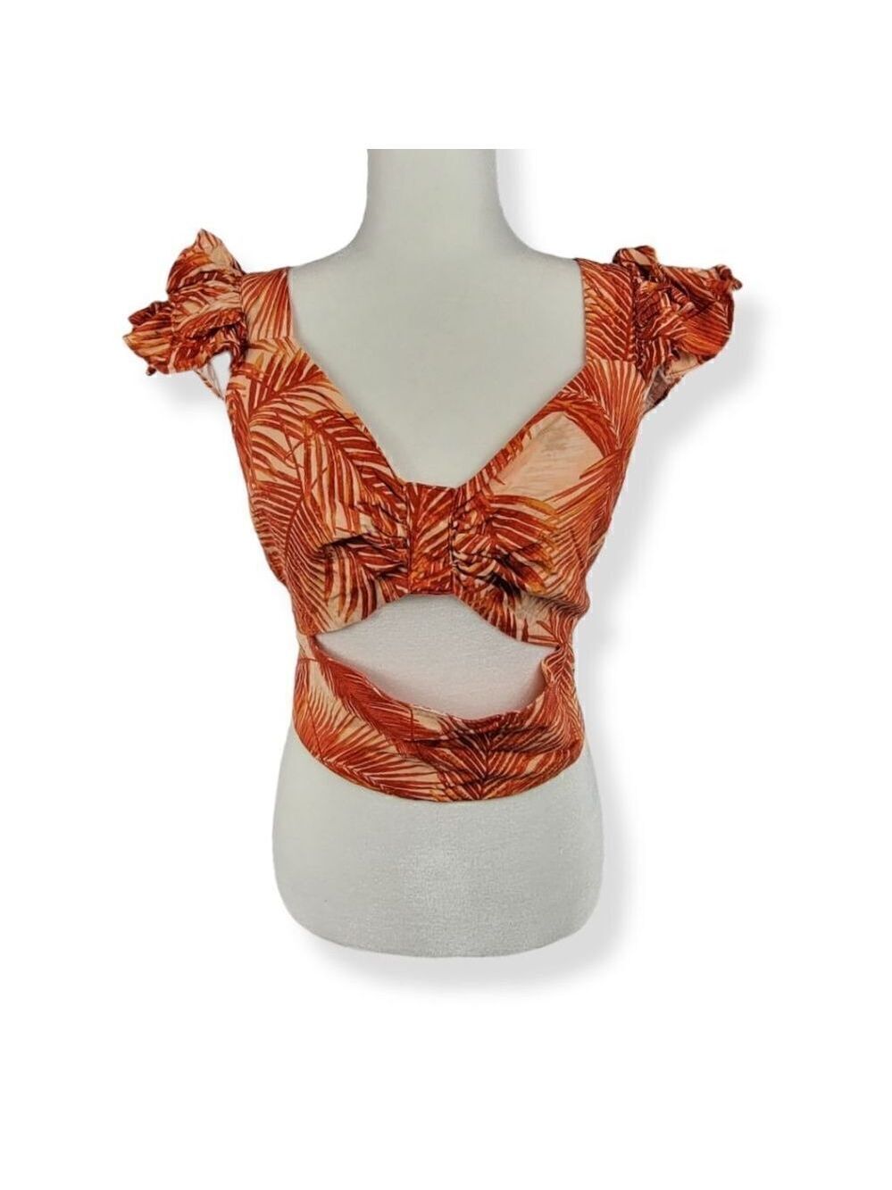 INC  Floral Linen Blend Top LArge